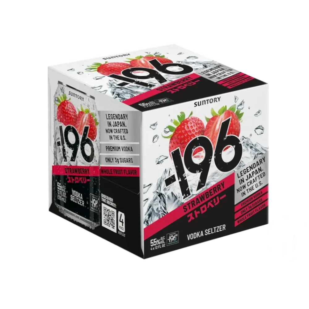 Minus 196 Strawberry Vodka Seltzer 4Pk