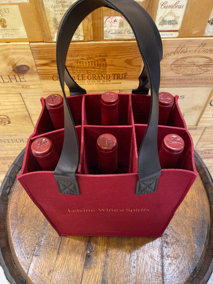 6 BOTTLE LUXURY GIFT BAG - RED