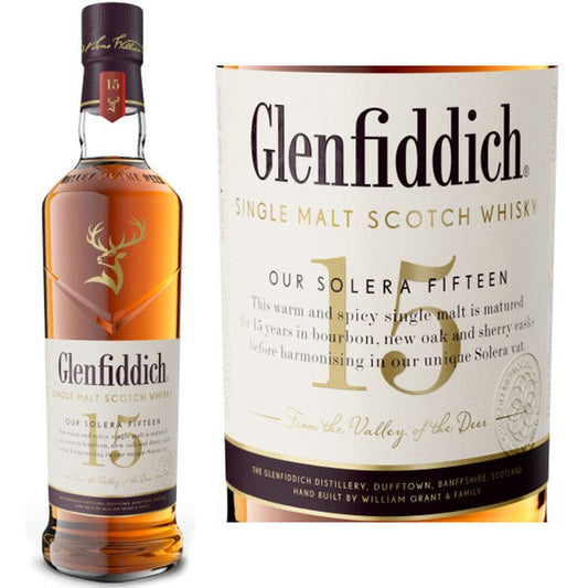 Glenfiddich 15 Year Single Malt Scotch Whisky Solera Aged 15 year 750 ml