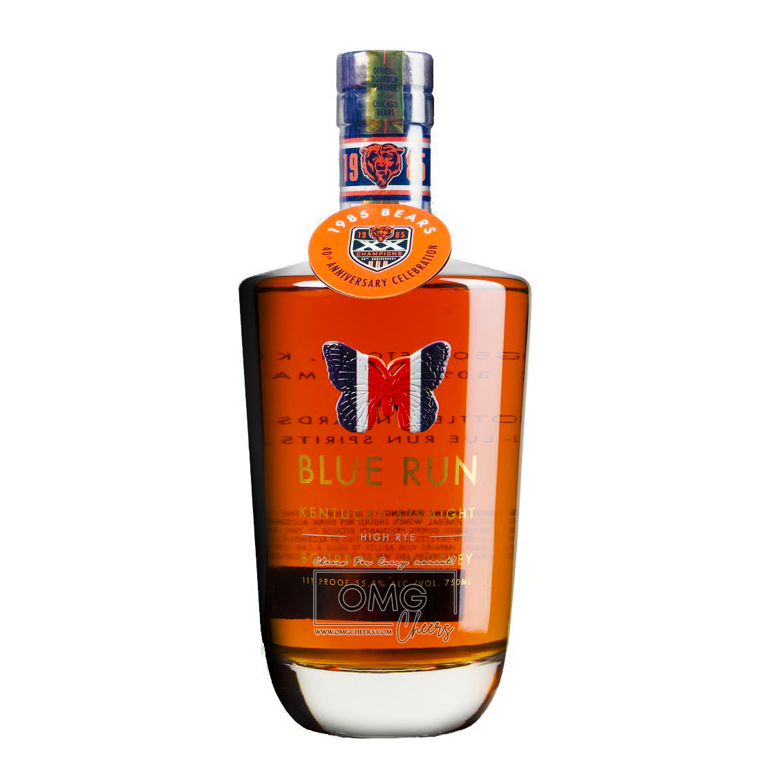 Blue Run 4 Year High Rye Kentucky Straight Bourbon Chicago Bears Commemorative Edition 750ML