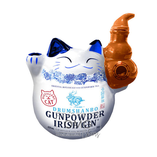 Drumshanbo Ceramic Cat Gun Powder Irish Gin 700 ml