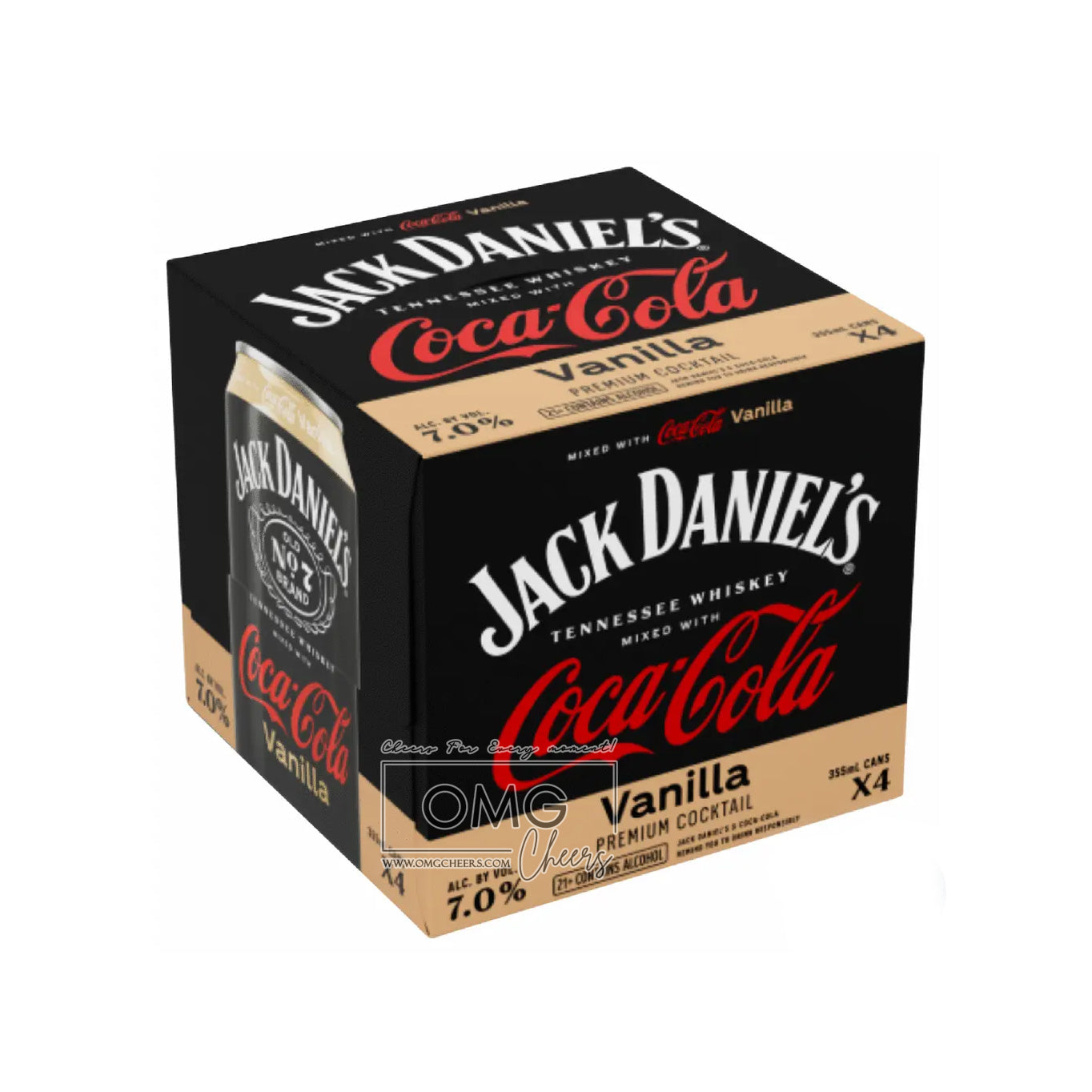 Jack Daniels Whiskey & Vanilla Coke 4Pk