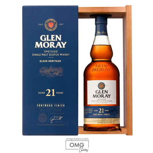 Glen Moray Speyside Single Malt Scotch Elgin Heritage Portwood Finish Whisky 21 year 750 ml