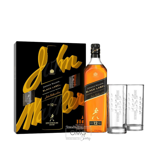 Johnnie Walker Scotch Blended Black Label Gft PK W/ Highball Glass 750ml