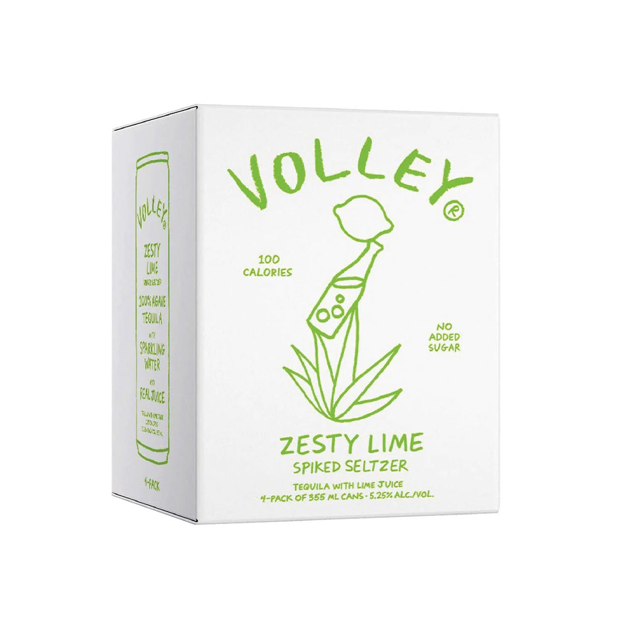 Volley Zesty lime Seltzer (4 pack) 4x355ml