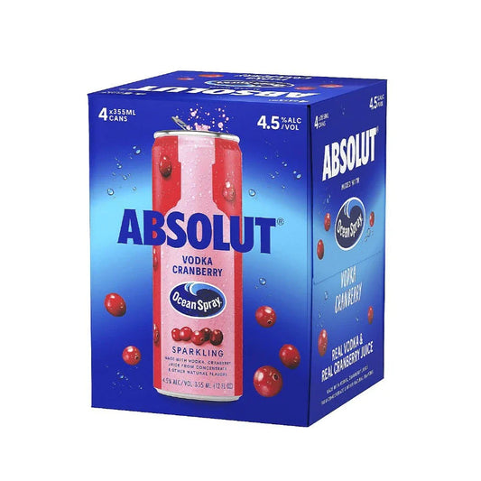 Absolut Vodka Cranberry - 355 ML (4 pack)